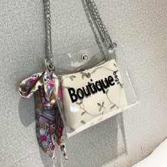 Sac à bandoulière pour femmes double couches en cuir PU et latex de qualité transparent