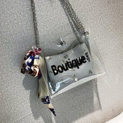 Sac à bandoulière pour femmes double couches en cuir PU et latex de qualité transparent