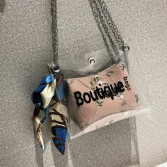 Sac à bandoulière pour femmes double couches en cuir PU et latex de qualité transparent