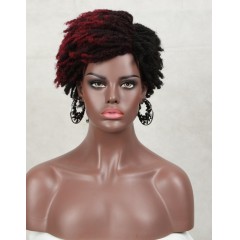 Perruque en fibre synthétique bouclés et afro