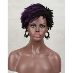 Perruque en fibre synthétique bouclés et afro