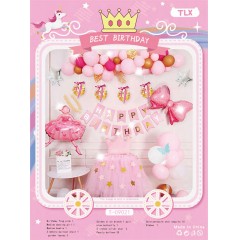 Ballons joyeux anniversaire Ballon en papier d'aluminium Série rose