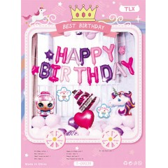 Ballons joyeux anniversaire Ballon en papier d'aluminium Série rose