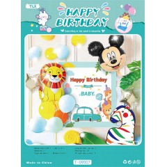 Ballons joyeux d'anniversaire en Feuille d’aluminium avec  dessin animé