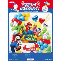 Ballon joyeux anniversaire en aluminium série bleu