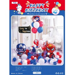 Ballon joyeux anniversaire en aluminium série bleu