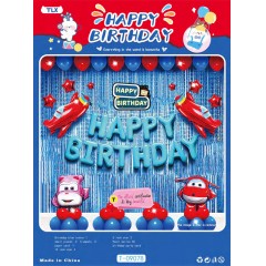 Ballon joyeux anniversaire en aluminium série bleu