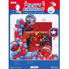 Ballon joyeux anniversaire en aluminium série bleu