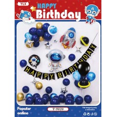 Ballon joyeux anniversaire en aluminium et caoutchouc avec  motif dessin animé