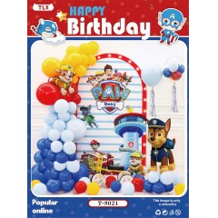 Ballon joyeux anniversaire en aluminium et caoutchouc avec  motif dessin animé