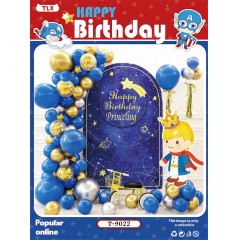 Ballon joyeux anniversaire en aluminium et caoutchouc avec  motif dessin animé