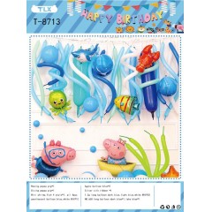 ballon de Fête d'anniversaire en papier aluminium avec dessin anime