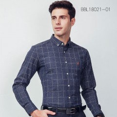 Chemise à carreaux manches longues pour hommes