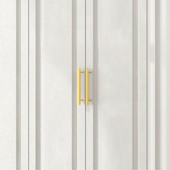 Armoire blanche tout en bois massif avec panneaux de porte en PVC