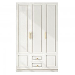 Armoire blanche tout en bois massif avec panneaux de porte en PVC