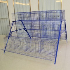 Cage d'élévage  à poules en métal  avec 24 compartiments et 3 niveaux