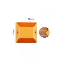 Goujon de route en fonte d'aluminium plastique 95*95*18mm