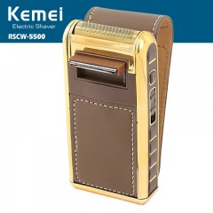 KEMEI rechargeable Razor va-et-vient boîtier en cuir