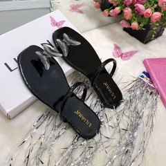 Pantoufles pour femmes avec  ornements papillon et housse orteil