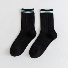 chaussettes structure torsadée en coton uni