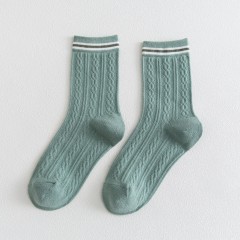 chaussettes structure torsadée en coton uni