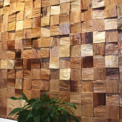 Mosaïque en bois massif pour collage mural