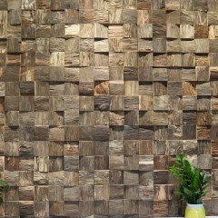 Mosaïque en bois massif pour collage mural