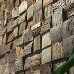 Mosaïque en bois massif pour collage mural