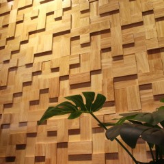Autocollant 3D  mural en  bois et caoutchouc