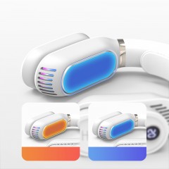 Mini Ventilateur de cou climatiseur de coup rafraichisseur et chauffage à affichage LED rechargeable