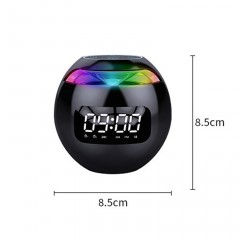 Mini Haut-parleur Bluetooth  en forme de boule avec horloge