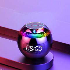 Mini Haut-parleur Bluetooth  en forme de boule avec horloge