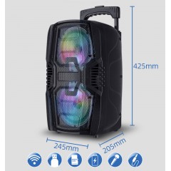Haut-parleur Bluetooth subwoofer avec microphone sans fil 8 pouces