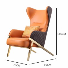 Fauteuil en cuir artificiel avec support en acier  inoxydable
