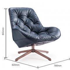 Canapé-fauteuil en cuir nordique pivotant squelette en acier