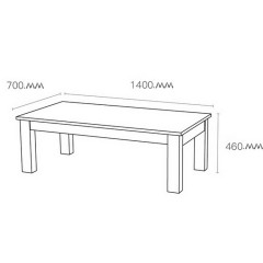 Table basse rectangulaire en bois de noyer