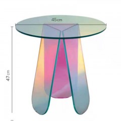 Table basse colorée ronde en acrylique