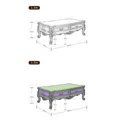Table basse carré en bois massif recouverte de peinture écologique