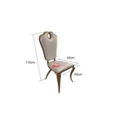 Table de salle à manger et chaises avec cadre en acier inoxydable