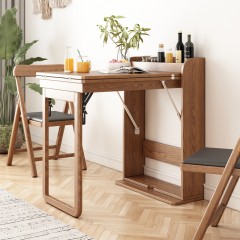 Ensemble table et chaises de salle à manger pliable en bois massif