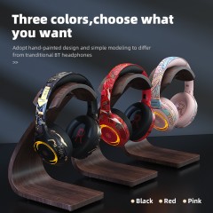 Casque audio Bluetooth sans fil avec microphone et lumière RGB