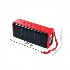 Haut-parleur Bluetooth portable à horloge lumineuse et numérique et réveil