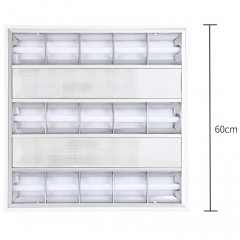 Plafonnier à grille en aluminium LED lumière style encastré Mat 60*60cm