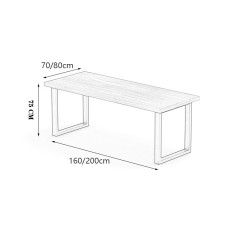 Table à manger et chaise en bois de pin et fer forgé