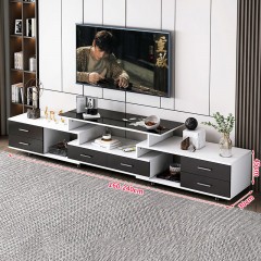 Meuble TV en verre trempé avec tiroirs