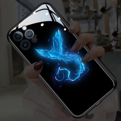 IPhone Étui de protection pour téléphone verre trempé lumineux avec dessin animé