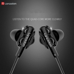Casque filaire dans l'oreille Quad Core Double Action