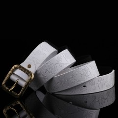 Ceinture en cuir pour femmes Boucle en alliage