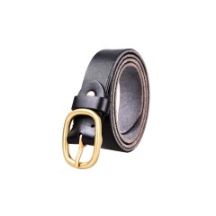 Ceinture pour femme en cuir avec boucle en cuivre massif