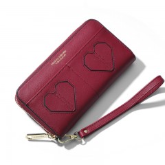 WEICHEN Portefeuille femme PU cuir avec fermeture à glissière